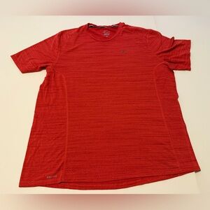Nike Dri-FIT Running Shirt XL Red Heather Short Sleeve Athletic Training Top